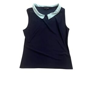 movetes top active/athleisure Peter Pan pointer blue short sleeves M